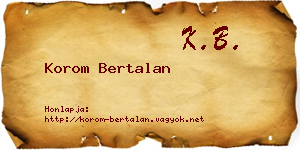 Korom Bertalan névjegykártya
