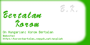 bertalan korom business card